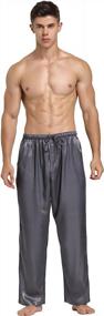 img 4 attached to Lavenderi Satin Pajama Pants Bottoms Men's Clothing for Sleep & Lounge