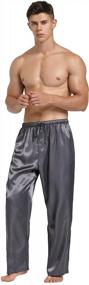 img 3 attached to Lavenderi Satin Pajama Pants Bottoms Men's Clothing for Sleep & Lounge