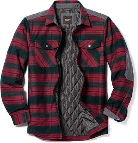 img 4 attached to CQR Men'S All Cotton Quilted Lined Shirt Jacket, Soft Brushed Flannel Outdoor Shirt Jacket