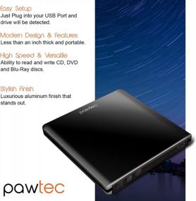 img 2 attached to Pawtec External USB 3.0 Aluminum 6X BDXL 3D Blu-Ray Writer/Burner - Black