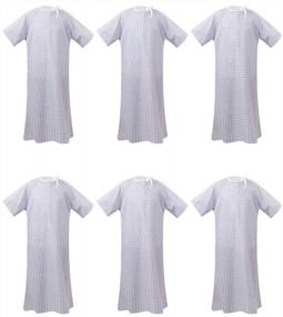 img 3 attached to 6 Pack Of Unisex Cotton Blend Hospital Gowns By Oakias - Extra Large Patient Robes, 45" Long And 61" Wide For Maximum Comfort