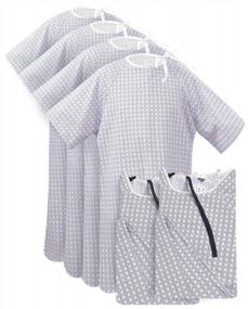 img 4 attached to 6 Pack Of Unisex Cotton Blend Hospital Gowns By Oakias - Extra Large Patient Robes, 45" Long And 61" Wide For Maximum Comfort