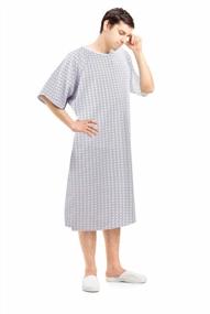 img 1 attached to 6 Pack Of Unisex Cotton Blend Hospital Gowns By Oakias - Extra Large Patient Robes, 45" Long And 61" Wide For Maximum Comfort