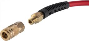 img 2 attached to INTERTOOL Hybrid Air Hose 3/8-Inch X 50 Feet, Heavy Duty Reinforced Lining, Lightweight, No-Kink, Flexible, All-Weather, 1/4-Inch MNPT, I/M Brass Fittings, Plug, Quick Coupler, PT08-1782