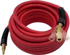 img 4 attached to INTERTOOL Hybrid Air Hose 3/8-Inch X 50 Feet, Heavy Duty Reinforced Lining, Lightweight, No-Kink, Flexible, All-Weather, 1/4-Inch MNPT, I/M Brass Fittings, Plug, Quick Coupler, PT08-1782