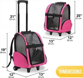 img 3 attached to 🐾 KOPEKS Deluxe Backpack Pet Travel Carrier with Double Wheels - Heather Pink - Airlines Approved: Comfortable & Convenient Pet Transport Solution