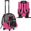 🐾 kopeks deluxe backpack pet travel carrier with double wheels - heather pink - airlines approved: comfortable & convenient pet transport solution logo