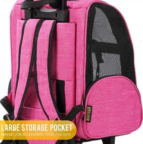 img 1 attached to 🐾 KOPEKS Deluxe Backpack Pet Travel Carrier with Double Wheels - Heather Pink - Airlines Approved: Comfortable & Convenient Pet Transport Solution