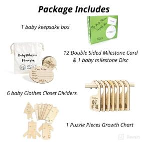 img 3 attached to 👶 Kozy Home Decor Baby Milestone Keepsake Box: 12 Double Sided Cards, Birth Announcement, Closet Dividers, Growth Chart