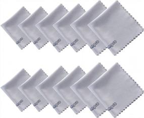img 4 attached to 12-Pack Microfiber Cleaning Cloth For Camera Lens, Glass & More - 4/4.75/6 Inch (Assorted Size)