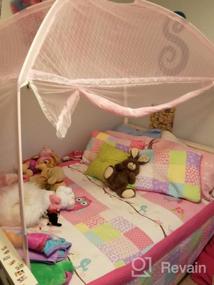 img 4 attached to Москитная сетка CdyBox Pink Princess для двухъярусных двуспальных кроватей с подставкой-элегантная кровать-палатка с балдахином и сеткой