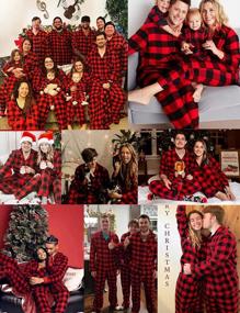 img 1 attached to Cozy Matching Couples Pajama Set - Warm Fleece Christmas PJs With Button Down Long Sleeves - 2 Piece Sleepwear For Men & Women By SWOMOG