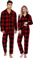 cozy matching couples pajama set - warm fleece christmas pjs with button down long sleeves - 2 piece sleepwear for men & women by swomog logo