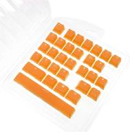 orange rubber double-shot keycap set with backlight compatibility, 31 keys, rubber coated logo