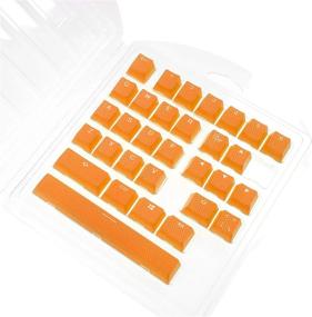img 4 attached to Orange Rubber Double-Shot Keycap Set With Backlight Compatibility, 31 Keys, Rubber Coated