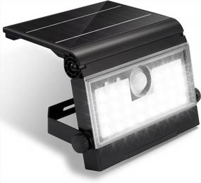 img 4 attached to Solar Motion Flood Lights For Outdoor Use - Waterproof 6500K 800LM Solar Wall Light With Motion Sensor, Ideal For Porch, Yard, Garden, Patio, And Garage By Linkind