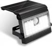 solar motion flood lights for outdoor use - waterproof 6500k 800lm solar wall light with motion sensor, ideal for porch, yard, garden, patio, and garage by linkind logo