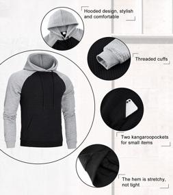 img 1 attached to Stylish Plaid Jacquard Hoodie With Pocket: Casual Long Sleeve Pullover Hooded Sweatshirt For Men
