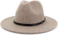 women's wide brim panama hat - classic wool fedora with belt buckle логотип