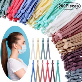 img 4 attached to 🌈 200 Pieces Adjustable Anti-Slip Earloop Buckle Straps Face Cover Elastic Band Cord with Adjustable Buckle for DIY Crafts Lanyard Earmuff Rope Jewelry Sewing Making Supply (Soft Colors)