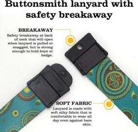img 1 attached to Secure Your Essentials In Style With The Buttonsmith Paisley Premium Breakaway Lanyard - Made In USA
