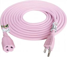 img 4 attached to Pink 15Ft 1875W Heavy Duty Extension Cord By FIRMERST