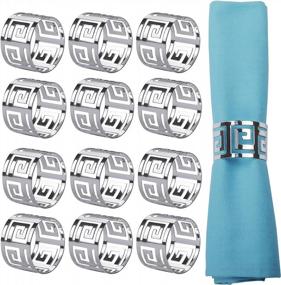 img 4 attached to Silver Alloy Napkin Rings Set Of 12 - Attractive Glossy Metal Buckles For Elegant Table Setting At Weddings, Parties, Holidays & Family Gatherings.