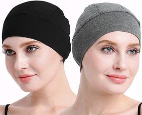 img 3 attached to 🎀 Bamboo Sleep Cap for Hair Loss: Home Head Cover for Chemo Women