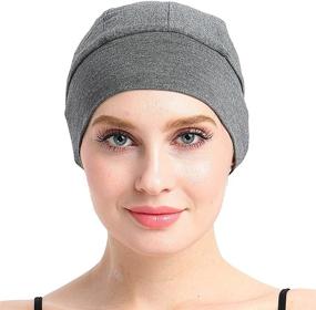 img 2 attached to 🎀 Bamboo Sleep Cap for Hair Loss: Home Head Cover for Chemo Women