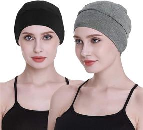 img 4 attached to 🎀 Bamboo Sleep Cap for Hair Loss: Home Head Cover for Chemo Women