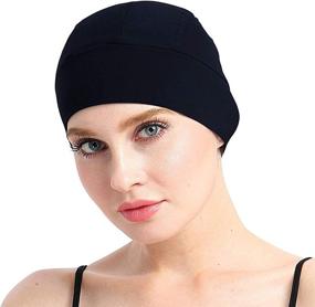 img 1 attached to 🎀 Bamboo Sleep Cap for Hair Loss: Home Head Cover for Chemo Women