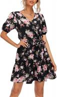 flirty and fun: ouges women's polka dot ruffle dress with wrap waist logo