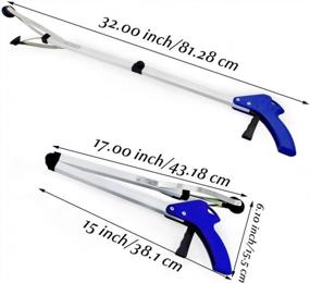 img 1 attached to 🗑️ 2-Pack Foldable Long Arm Reacher Grabber with Suction Cup Grip - Handy Trash Pickup Tool