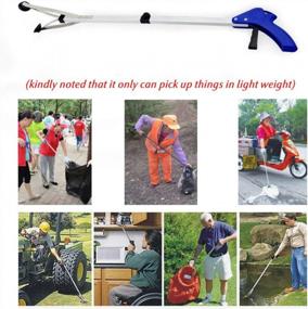 img 3 attached to 🗑️ 2-Pack Foldable Long Arm Reacher Grabber with Suction Cup Grip - Handy Trash Pickup Tool