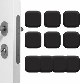 img 4 attached to 10Pcs 1.77" JEGONFRI Wall Protector Door Stoppers Adhesive Square Knob Bumpers Silicone Thickened For Walls (Black, Square)