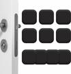 10pcs 1.77" jegonfri wall protector door stoppers adhesive square knob bumpers silicone thickened for walls (black, square) logo