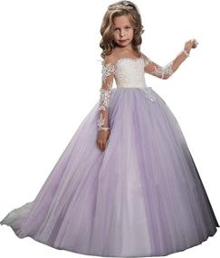 img 1 attached to Carat Embroidery Sheer Sleeves Trailing Girls' Clothing : Dresses