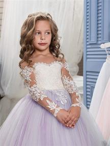 img 3 attached to Carat Embroidery Sheer Sleeves Trailing Girls' Clothing : Dresses