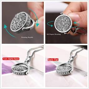 img 2 attached to 925 Sterling Silver Rotating Charm Pendant For Women Men Buddhism Wisdom Mercy Gift