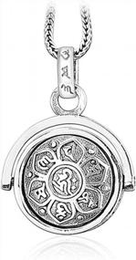img 4 attached to 925 Sterling Silver Rotating Charm Pendant For Women Men Buddhism Wisdom Mercy Gift