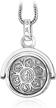 925 sterling silver rotating charm pendant for women men buddhism wisdom mercy gift logo