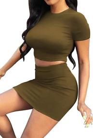 img 2 attached to SINRGAN Womens Casual Sleeve Bodycon Women's Clothing ~ Skirts