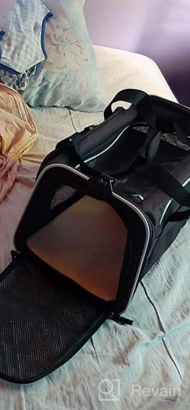 img 1 attached to Travel Safely And Comfortably With Comsmart Cat Carrier - Airline Approved, Collapsible, 15Lb Capacity For Small To Medium Pets - Grey review by Justin Spence