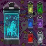 🦄 unicorn water bottle, attivolife light up cup for kids with time marker and 7 color changing led light - 14oz bpa free - unique travel cup for school, girl, child - ideal gift for day trips, holidays, camping, picnics logo