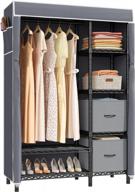 vipek v7c 6-tier heavy duty covered clothes rack with 2 fabric drawers, freestanding wardrobe metal clothing rack w/ grey oxford fabric cover - max load 562lbs logo