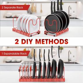 img 3 attached to Maximize Your Kitchen Space With AHNR'S 10+ Pans And Pots Lid Organizer Rack Holder In Red