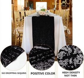 img 2 attached to ShinyBeauty Shinybeauty-Tassel-Sequin-Table-Runner-13X60-Inch-Black, Tassel Dresser Scarves For Home Or Wedding Decoration