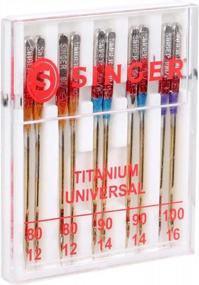 img 1 attached to 🧵 SINGER 04808 Titanium Universal Regular Point Machine Needles for Woven Fabric, Assorted Sizes, Pack of 10