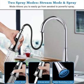 img 3 attached to Chrome Touchless Kitchen Faucet With Pull-Down Sprayer And Motion Sensor, Single-Handle For One Hole Or 3-Hole Deck Mount, Dual-Function Spray Head For Kitchen Sink