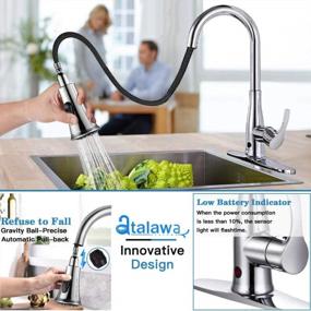 img 2 attached to Chrome Touchless Kitchen Faucet With Pull-Down Sprayer And Motion Sensor, Single-Handle For One Hole Or 3-Hole Deck Mount, Dual-Function Spray Head For Kitchen Sink